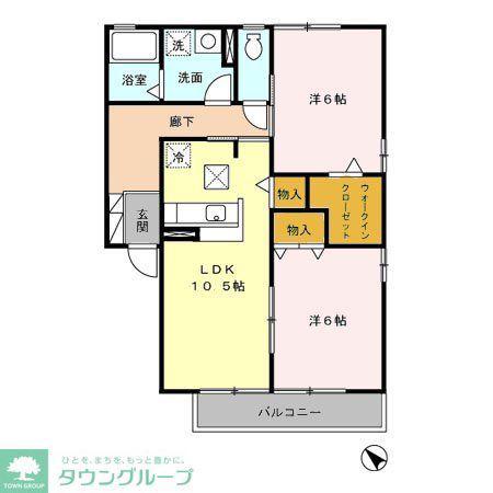 エトワール湘南ウエスト(2LDK/1階)の間取り写真