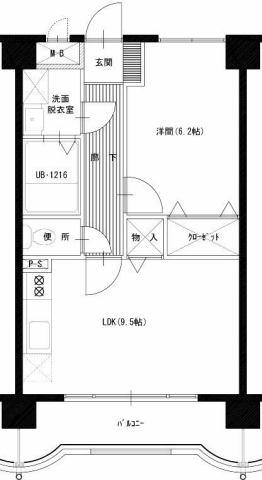 松橋マンション(1LDK/2階)の間取り写真