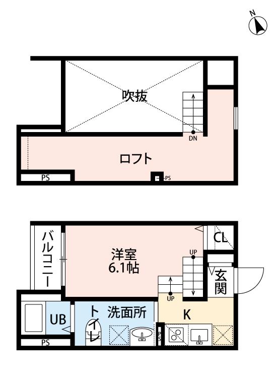 プレミアム デイズII(ワンルーム/2階)の間取り写真