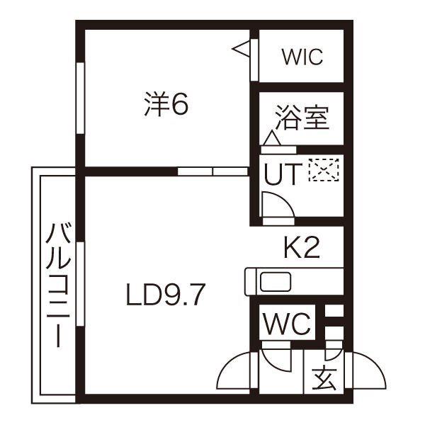 メゾン アベニュー ドゥ(1LDK/2階)の間取り写真