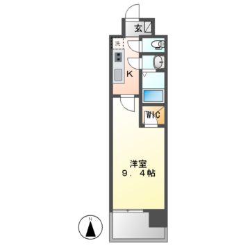 レジデンシア今池(1K/11階)の間取り写真