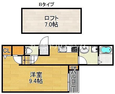 POLARISあびこ(1K/2階)の間取り写真