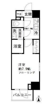 モンレーヴ御徒町(1K/4階)の間取り写真
