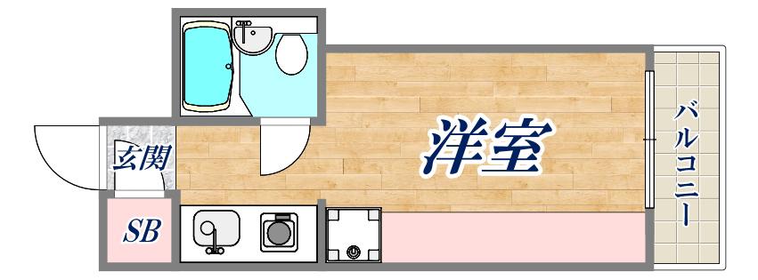 ライズワン阪急園田(ワンルーム/3階)の間取り写真