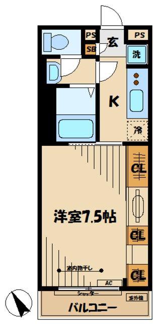 リブリ・くらしな(1K/3階)の間取り写真