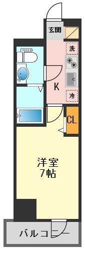 AZEST亀有サウス TOWER(1K/4階)の間取り写真