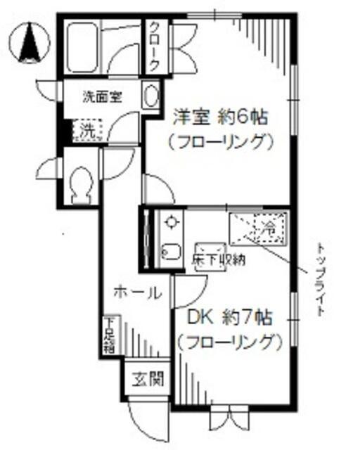 ヴェルドミール中井(1DK/1階)の間取り写真