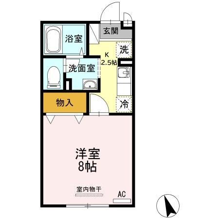 セジュール 久松台(1K/1階)の間取り写真
