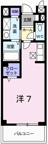 スカイルーム南条(1K/1階)の間取り写真