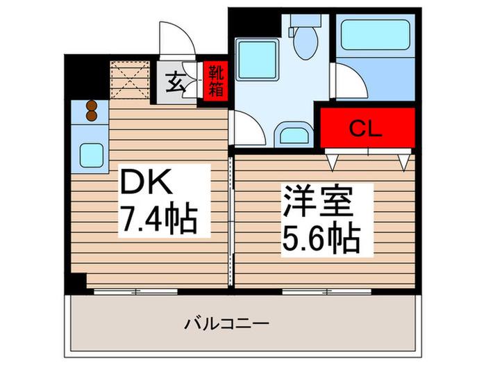 パークアクシス錦糸町(1DK/5階)の間取り写真