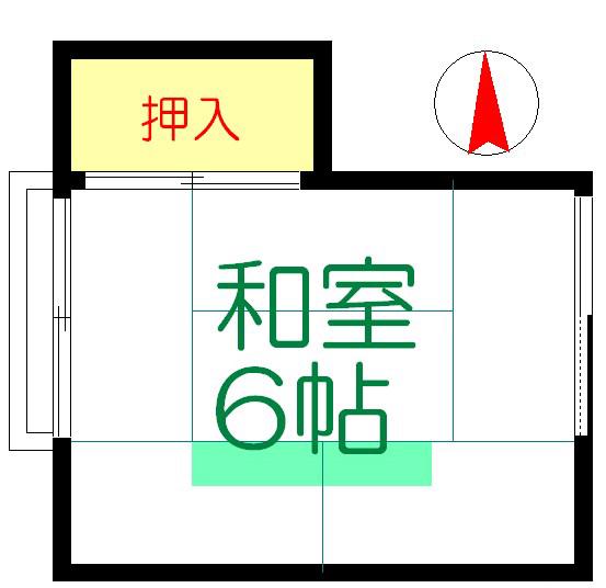 第一みどり荘(ワンルーム/2階)の間取り写真