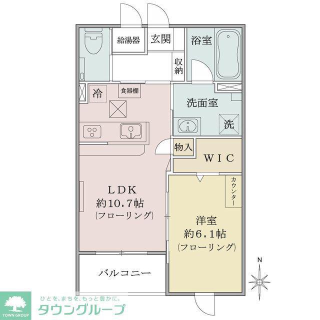 ウッドヴィラ西馬込(1LDK/1階)の間取り写真