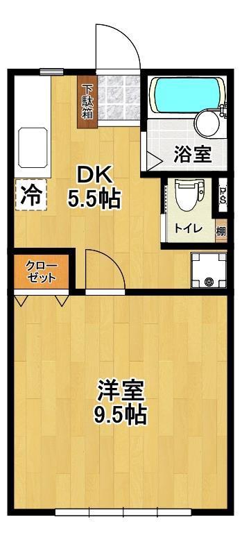 アミューズハイツ(1DK/1階)の間取り写真