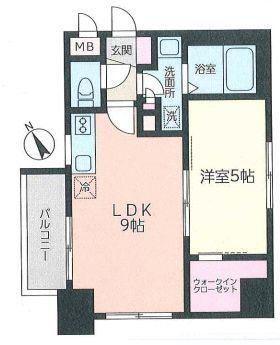 エフパークレジデンス横浜反町3261(1LDK/6階)の間取り写真