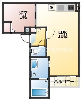 JACK KOTOBUKI I(1LDK/1階)の間取り写真
