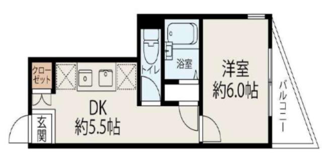 イーストヒルズ金町(1DK/2階)の間取り写真