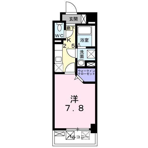ニュー和ハイツ(1K/4階)の間取り写真
