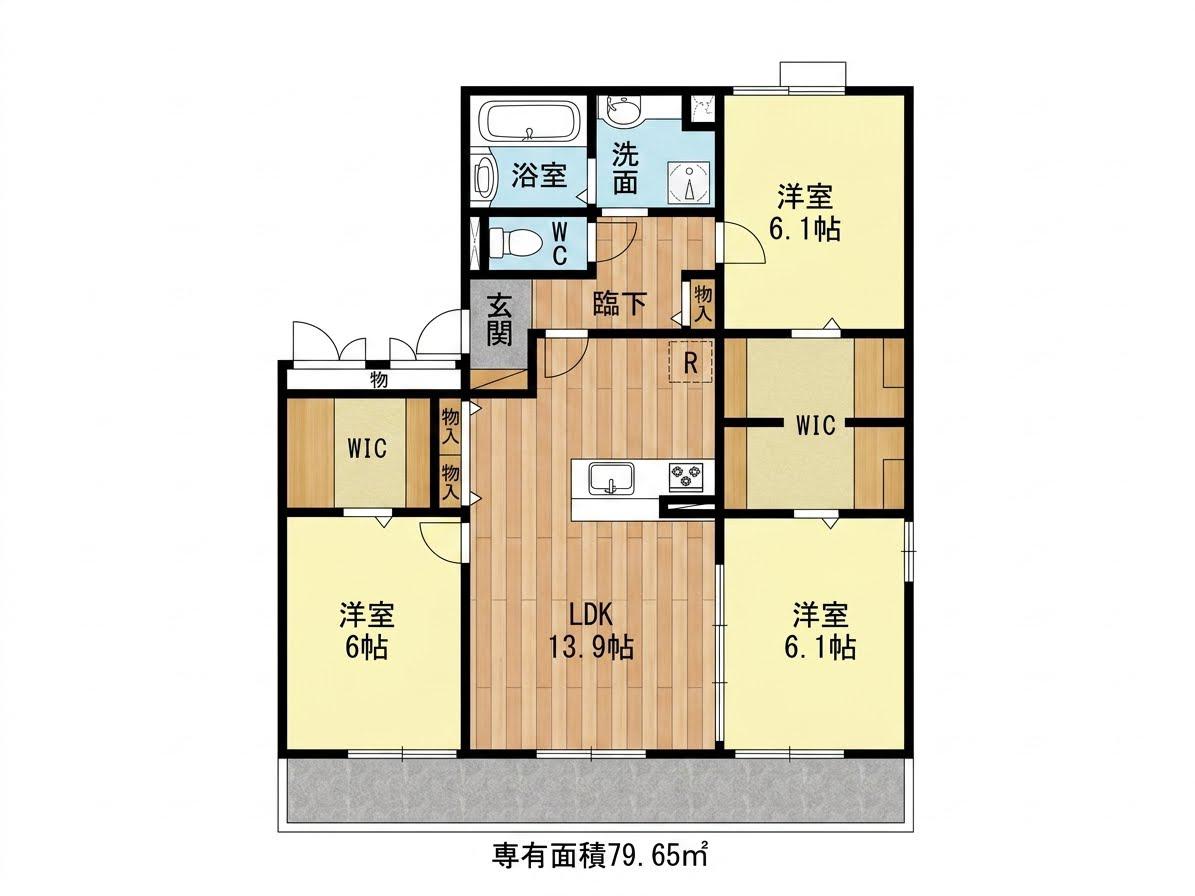 REGULUSレギュラス(3LDK/3階)の間取り写真