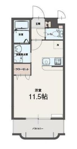 ブックス エトワール(ワンルーム/1階)の間取り写真