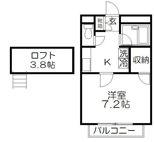 あかる20(1K/2階)の間取り写真