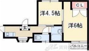 JIRO淡路(2K/4階)の間取り写真