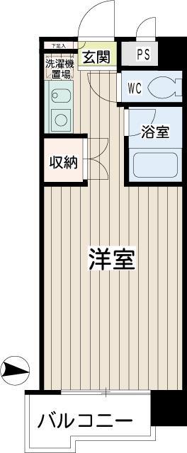 ロアールハイツ(ワンルーム/8階)の間取り写真