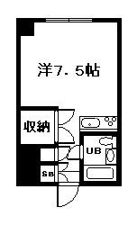 宮の杜ハイツ(ワンルーム/3階)の間取り写真