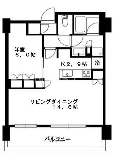 THE YOKOHAMA FRONT TOWER(1LDK/14階)の間取り写真