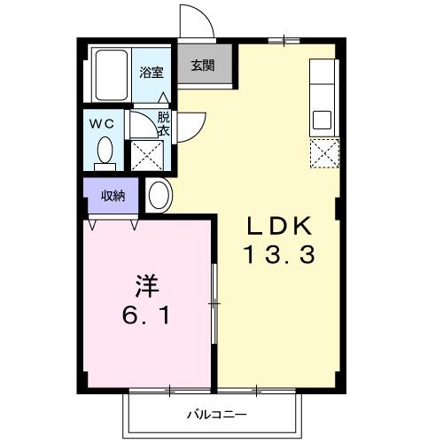 ニューシティ8(1LDK/1階)の間取り写真