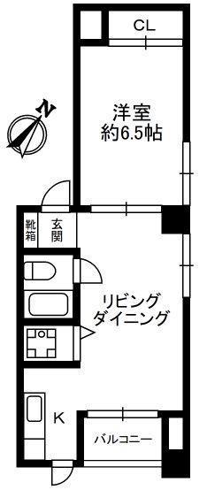 パシフィックパレス赤坂(1LDK/2階)の間取り写真