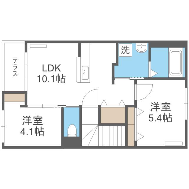 フルール伊都(2LDK/2階)の間取り写真