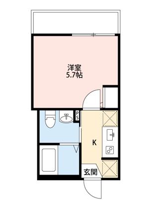 クレアシオン豊島園(1K/2階)の間取り写真