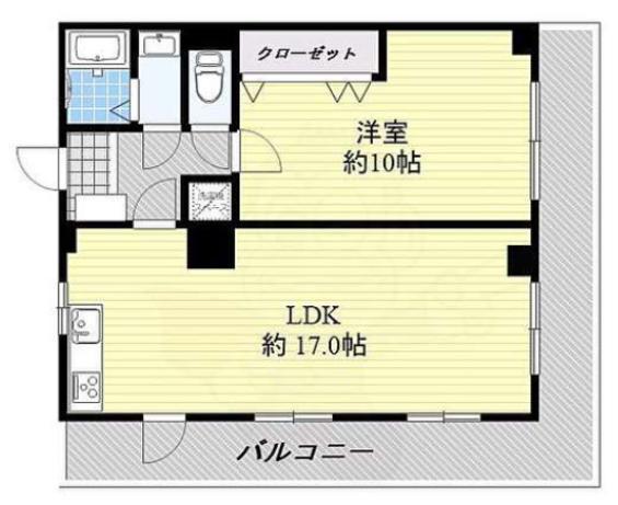 タカノ第2コーポ-再契約型定期-(1LDK/3階)の間取り写真