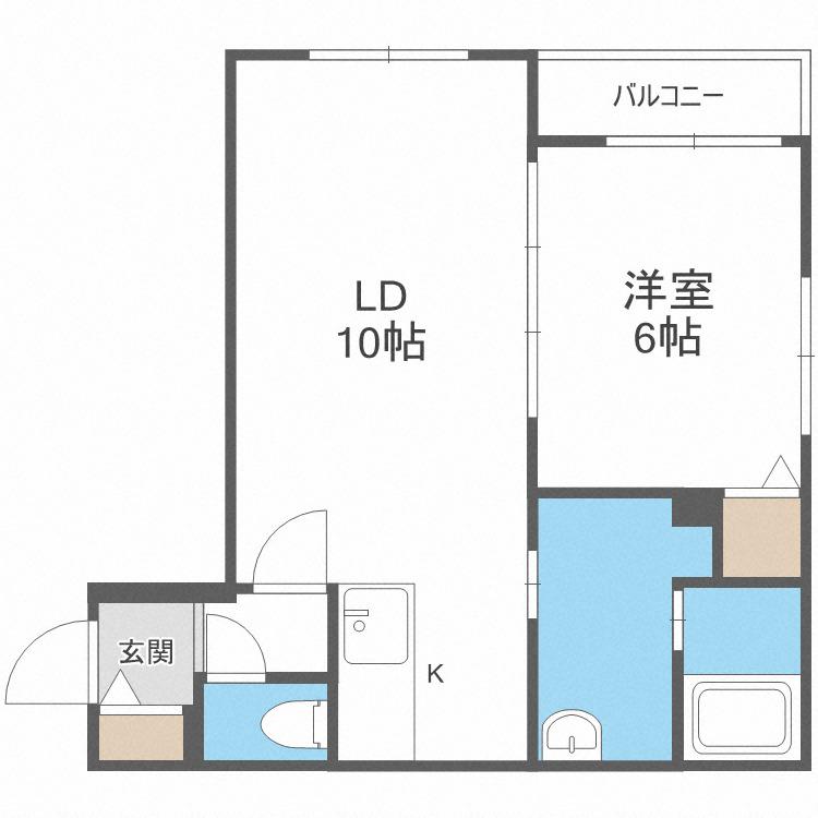 クラリス平岸II(1LDK/1階)の間取り写真