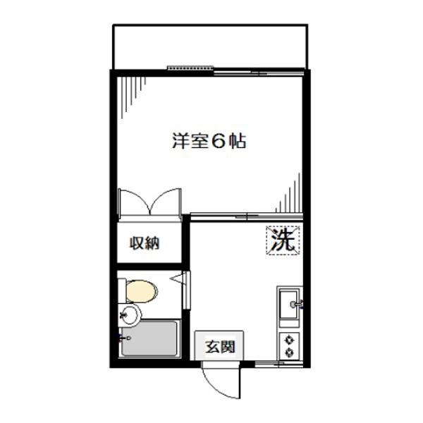 パールハイツ(1K/1階)の間取り写真