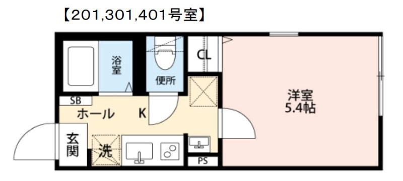 グランクオール久が原(1K/2階)の間取り写真