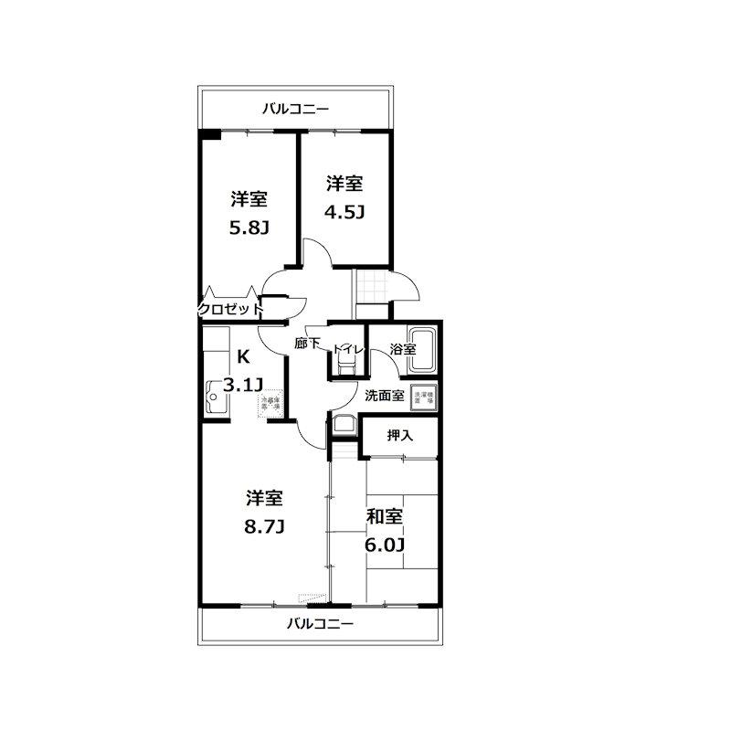 ステイションニアハイツ(3LDK/2階)の間取り写真