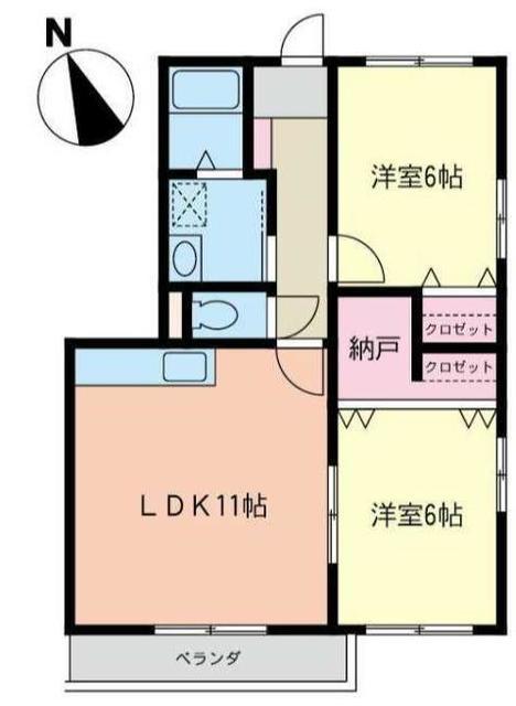 リトルウッド壱番館(2SLDK/2階)の間取り写真
