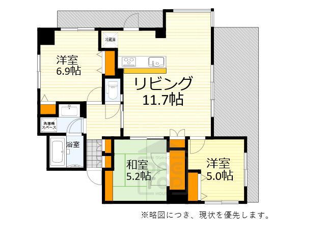 セレッソコート千里中央アネックス(3LDK/4階)の間取り写真