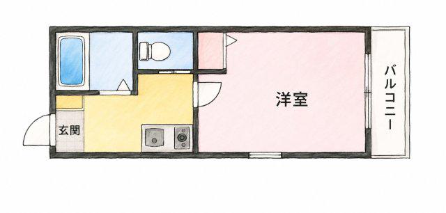 メゾンジュネス(1K/2階)の間取り写真