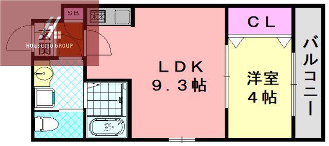 H-MAISON平野ウエストII(1LDK/1階)の間取り写真