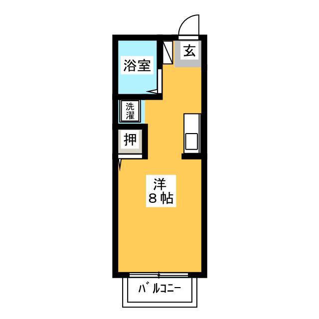 ボナールハウス(ワンルーム/1階)の間取り写真