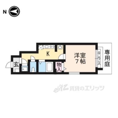 エスポアールコート(1K/1階)の間取り写真