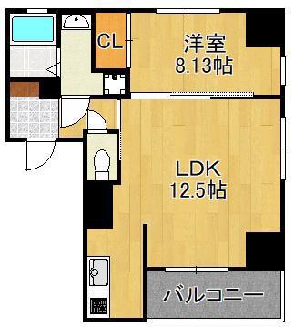 ブルースクエアー響V(1LDK/7階)の間取り写真