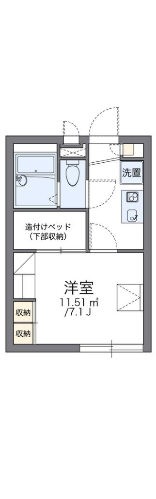 レオパレスHARUHI(1K/2階)の間取り写真