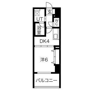 さくらHILLS NISHIKI PLATINUM RESIDENCE(1DK/8階)の間取り写真