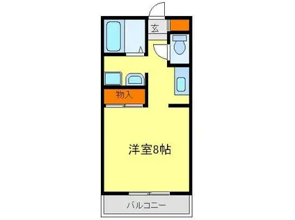 ジュネス若葉(1K/1階)の間取り写真