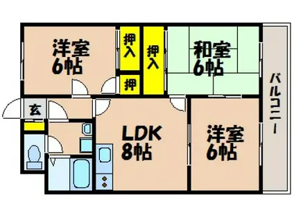 森本第7ビル(3LDK/3階)の間取り写真