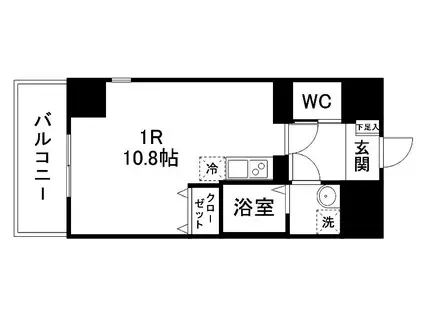 グラン・ドミール小田原弓ノ町(ワンルーム/13階)の間取り写真
