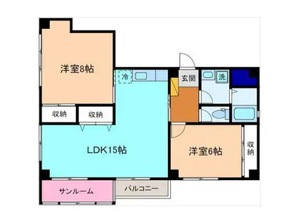 アドニス(2LDK/2階)の間取り写真